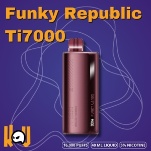 Funky Republic Ti7000 - Vape Desechable Recargable con Pantalla Digital y 7,000 Caladas | KOV México