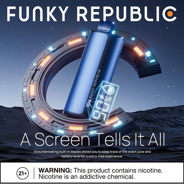 Funky Republic Ti7000 - Vape Desechable Recargable con Pantalla Digital y 7,000 Caladas | KOV México