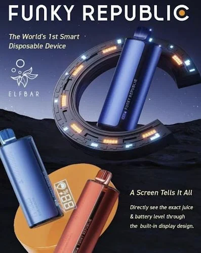 Funky Republic Ti7000 - Vape Desechable Recargable con Pantalla Digital y 7,000 Caladas | KOV México