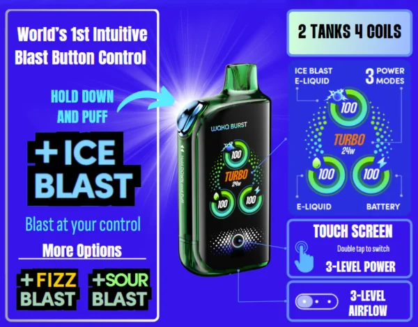 Waka Burst 36000 - Vape Desechable Recargable con 36,000 Caladas y Doble Sabor | KOV México