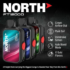 North FT12000 - Vape Desechable Recargable de 12,000 Caladas | KOV