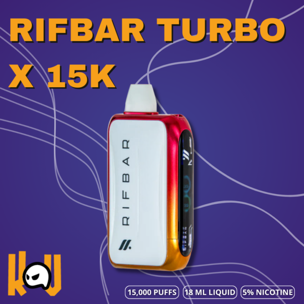 Rifbar Turbo X 15K - Vape Desechable Recargable de 15,000 Caladas | KOV