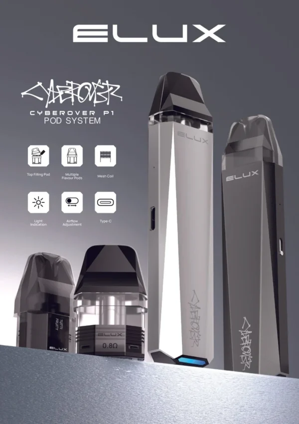 ELUX Cyberover 18,000 Puffs - Vape Desechable Recargable con Pantalla y Flujo de Aire | KOV
