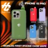 Funda Vape iPhone 15 y 15 Pro | 30,000 Caladas, Sabores Waka y Diseño Ajustable