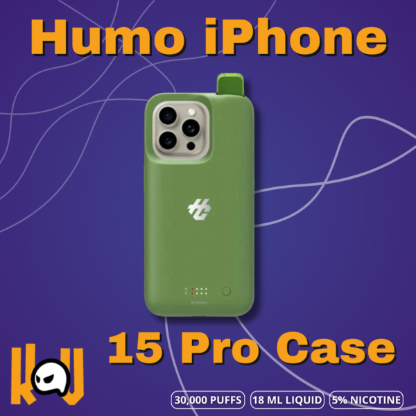 Funda Vape iPhone 15 y 15 Pro | 30,000 Caladas, Sabores Waka y Diseño Ajustable