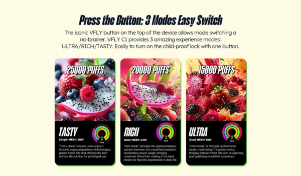 VFLY C1 - Vape Desechable Recargable 25,000 Caladas | KOV